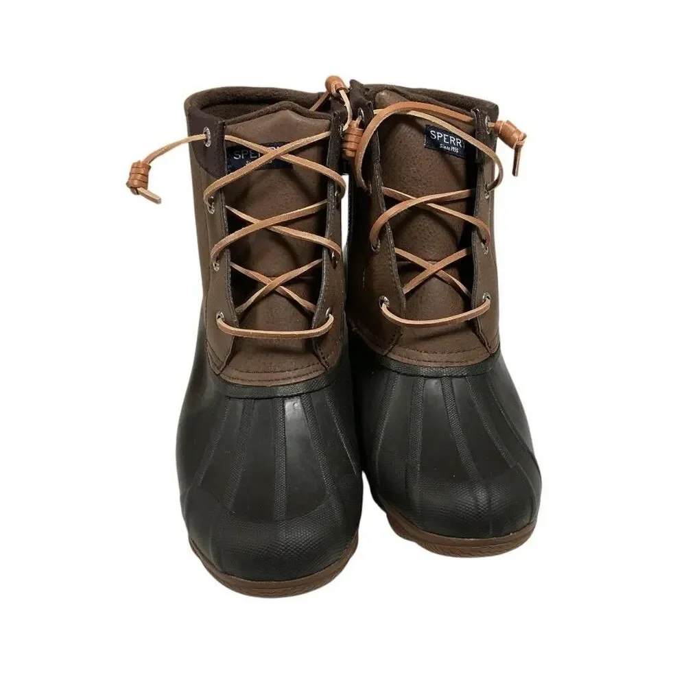Sperry Syren Gulf Duck Boots Women 8 Brown Snow Rain Waterproof Vegan Shoe NEW